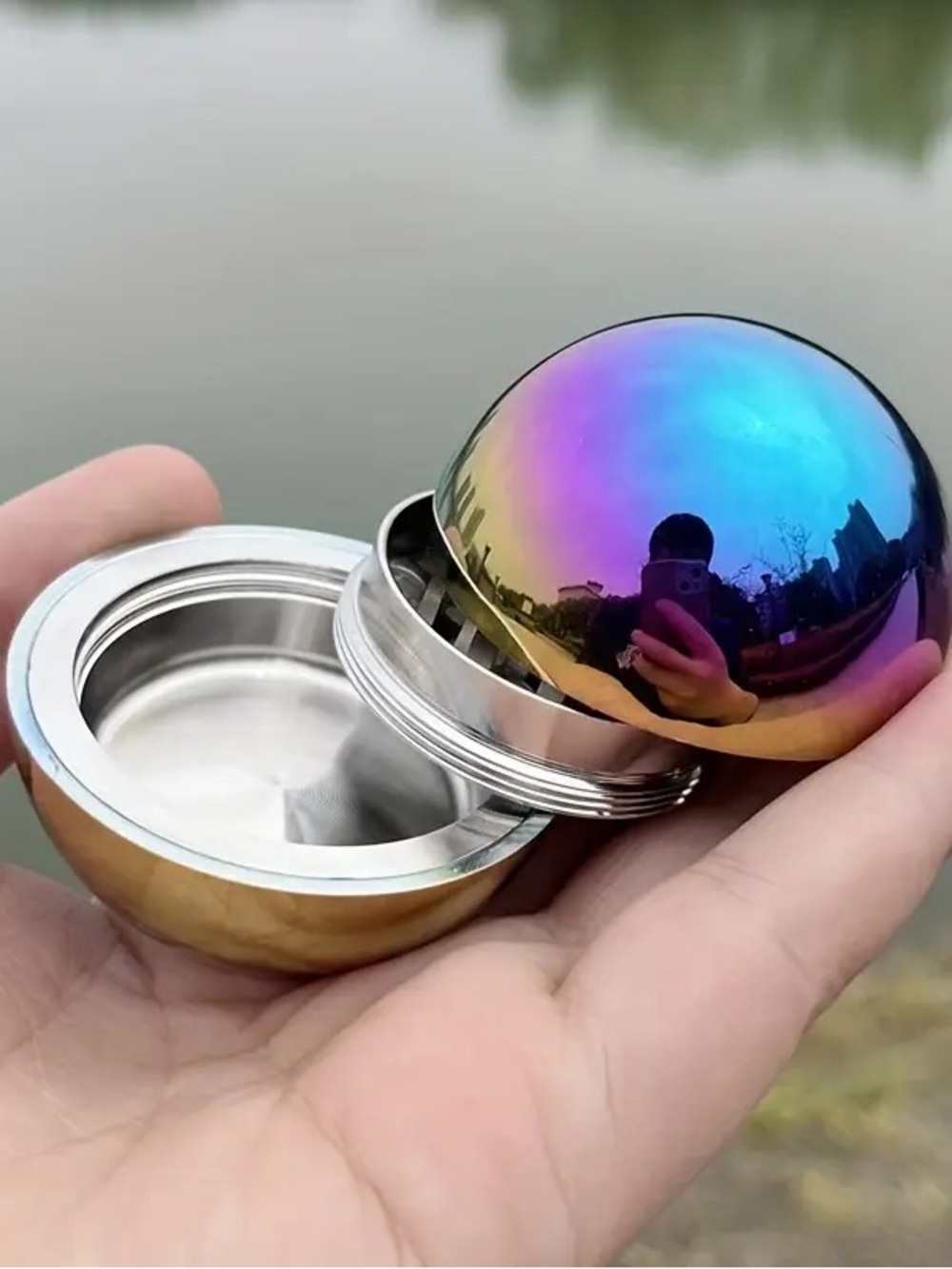 NWOT Urban Outfitters | “Oil Slick” Round Metal Herb Grinder